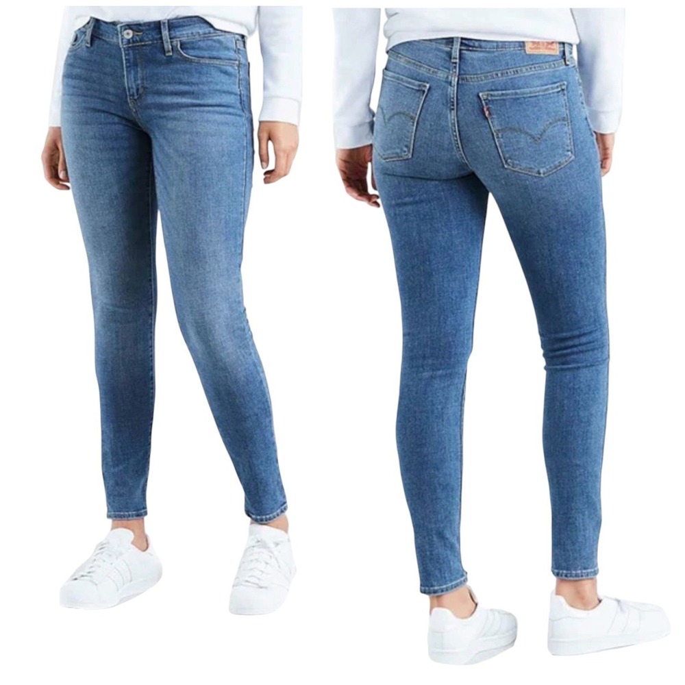 Levi's 711 Skinny Jeans, Medium Wash, Size 28, Classic Body Hugging Fit